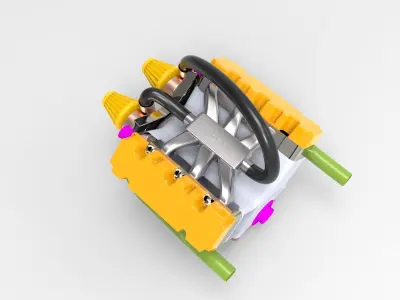 V6 Engine Free 3D model