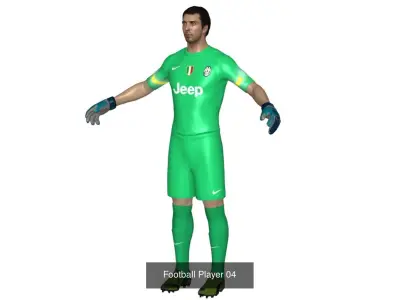 Collection Football Player 3D Model Pack