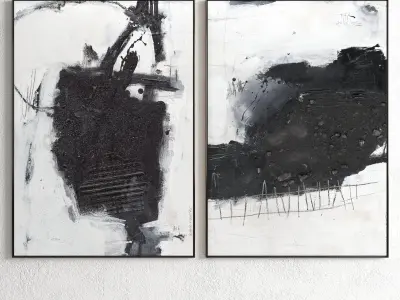 Plaster Two Photo Frame 55 Low-poly 3D model