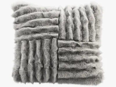 Fur pillows set 4 3D model