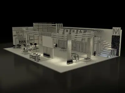  Booth Exhibition Stand a273 3D model