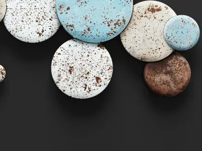 Mclean Earth Tone Circles Wall Decor 3D 3D model