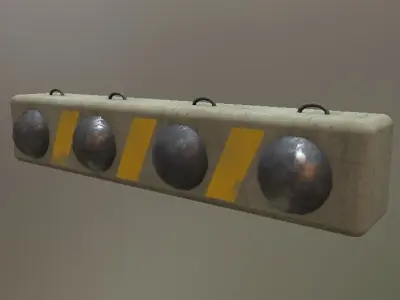 Roadblocks Pack Low-poly 3D model