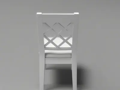 White wooden chair Free 3D model
