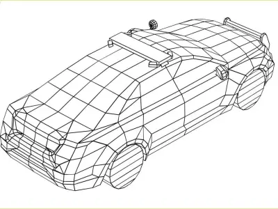 Generic Police v3 Sedan Low-poly 3D model