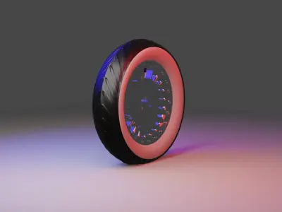 Scoter Wheel Low-poly 3D model