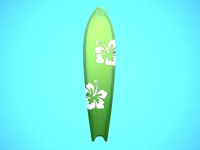 SURF BOARD 03 CARTOON STYLIZED Low-poly 3D model