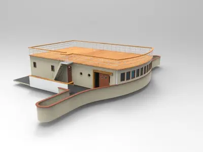 Bridge passanger or luxury ship 3D model