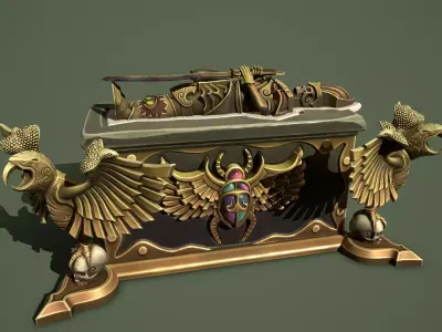 Desert chest Low-poly 3D model