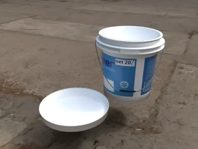 Realistic Paint Bucket 3D Model Low-poly 3D model