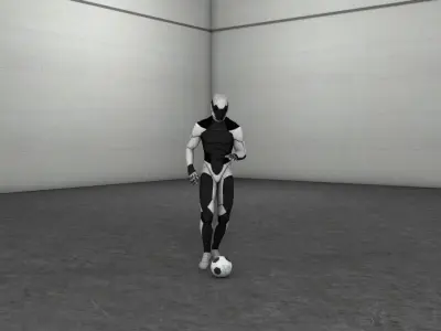 dribbling humanoid with soccer ball 3D model