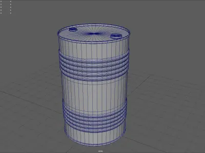 Oil Barrel Low-poly 3D model 20