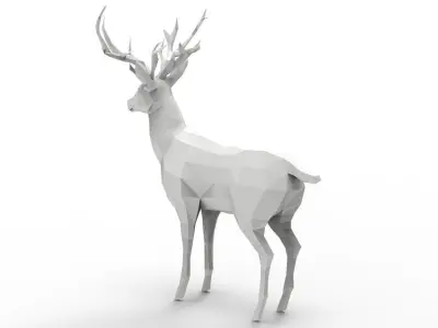 Lowpoly Animal - deer Low-poly 3D model