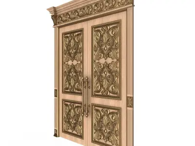 Carved Door Classic 01001 Wood Low-poly 3D model