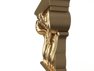 Carved Capital 07 Low-poly 3D model