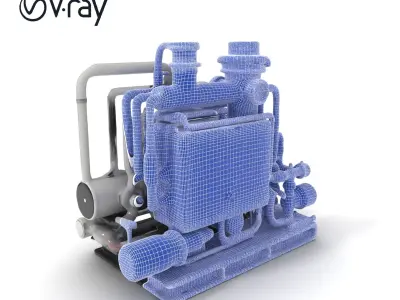 Industrial Pipe System Model Pack Low-poly 3D model