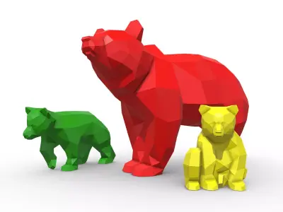 bear family 3D print model