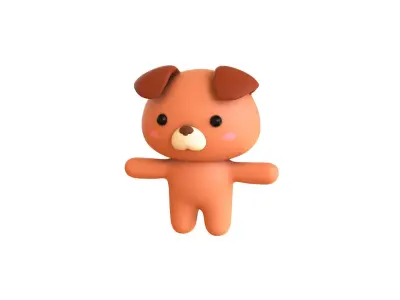 Character001 Chubby Bear Low-poly 3D model