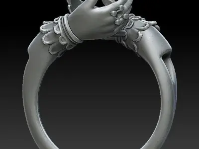 womens ring with stones 3D print model