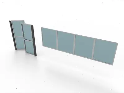 door window glass 2 3D model
