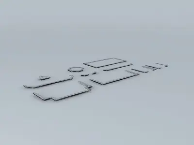 Molding pieces of metal Free 3D model