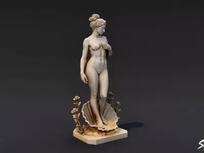 Aphrodite Statue Low-poly 3D model