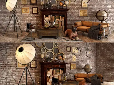 Loft decorative set 3D model