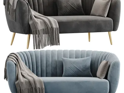 Sofa By Silver Orchid Albany 3D model