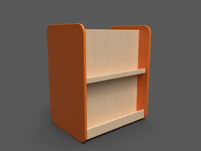Medium Shelf Orange Low-poly 3D model
