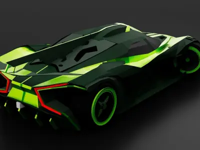 Baguette Builder - Low Poly Generic Hyper Car Low-poly 3D model