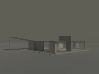 Vintage Bungalow House 70s 3D model