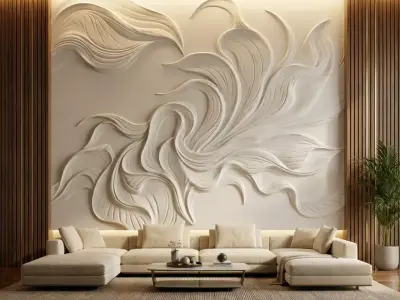 modern panel wall decor set relief stl mural CNC 157 3D model