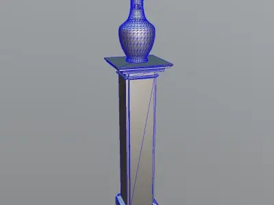 Pedestal with Vase Low-poly 3D model