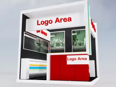 Booth Exhibition Stand a214 no hiseg 3D model