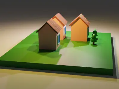 Miniature Housing Low-poly 3D model