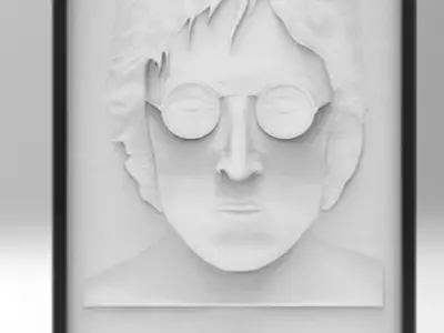 John Lennon 10mm deep Free 3D print model