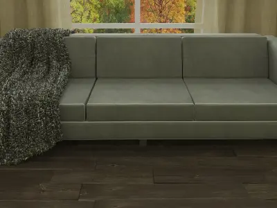 Sport Couch with Blanket 3D model