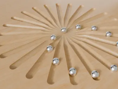 Metal Balls looping sym Low-poly 3D model