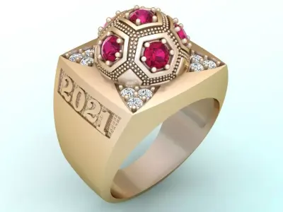 Ball ring - Football Rings - N586 3D print model