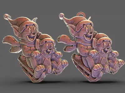 tom and jerry christmas decor  3D print model