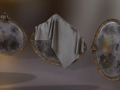 Old mirror Low-poly 3D model