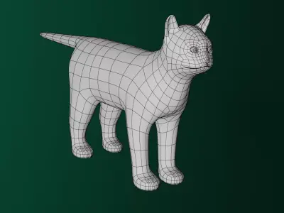 Low Poly Cat Base Mesh Low-poly 3D model