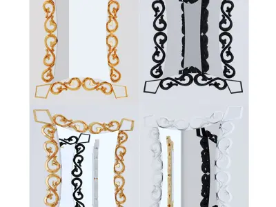 Decorative Mirror Low-poly 3D model