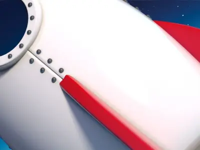 Cartoon Rocket Ship V2 Low-poly 3D model