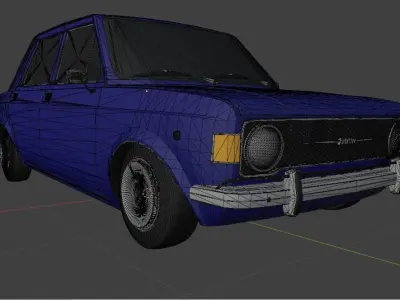 Fiat 128 Berlina 1973 interior 3D model