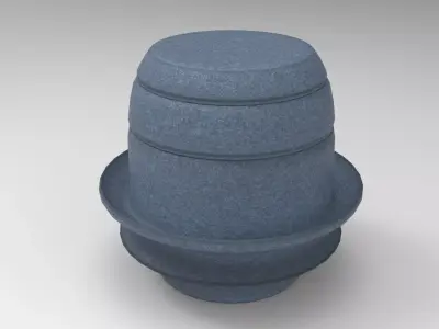 Pozna Stool Low-poly 3D model