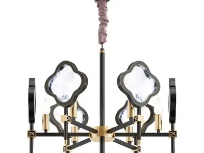 elvira chandelier with gold accents 3D model