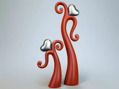 Dancing heart sculpture P 3D print model
