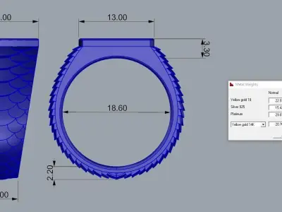 Ring Snake Texture Piton 3D print model