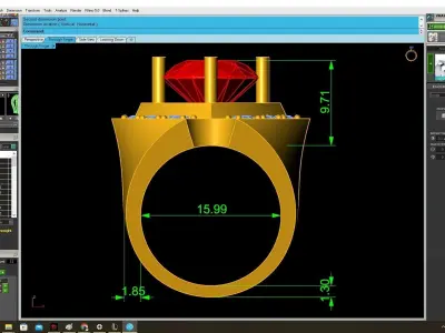 Luxury Cushion Cut Gemstone Halo Signet Ring Jewelry  3998 3D print model